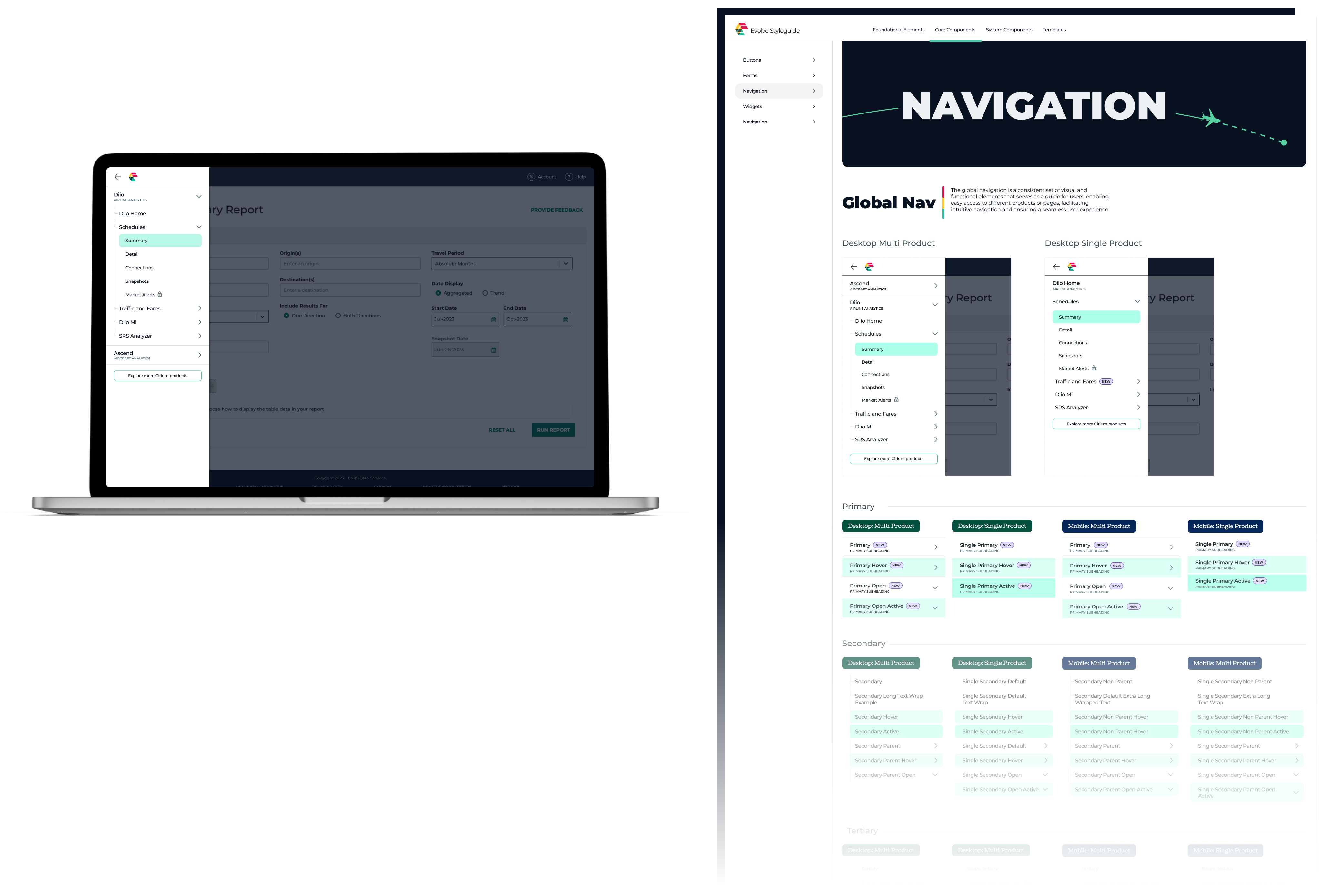 global navigation and design system