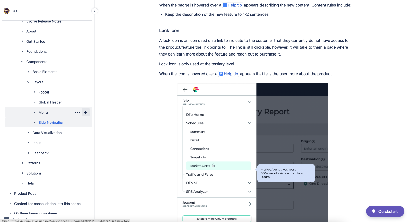 Component documentation