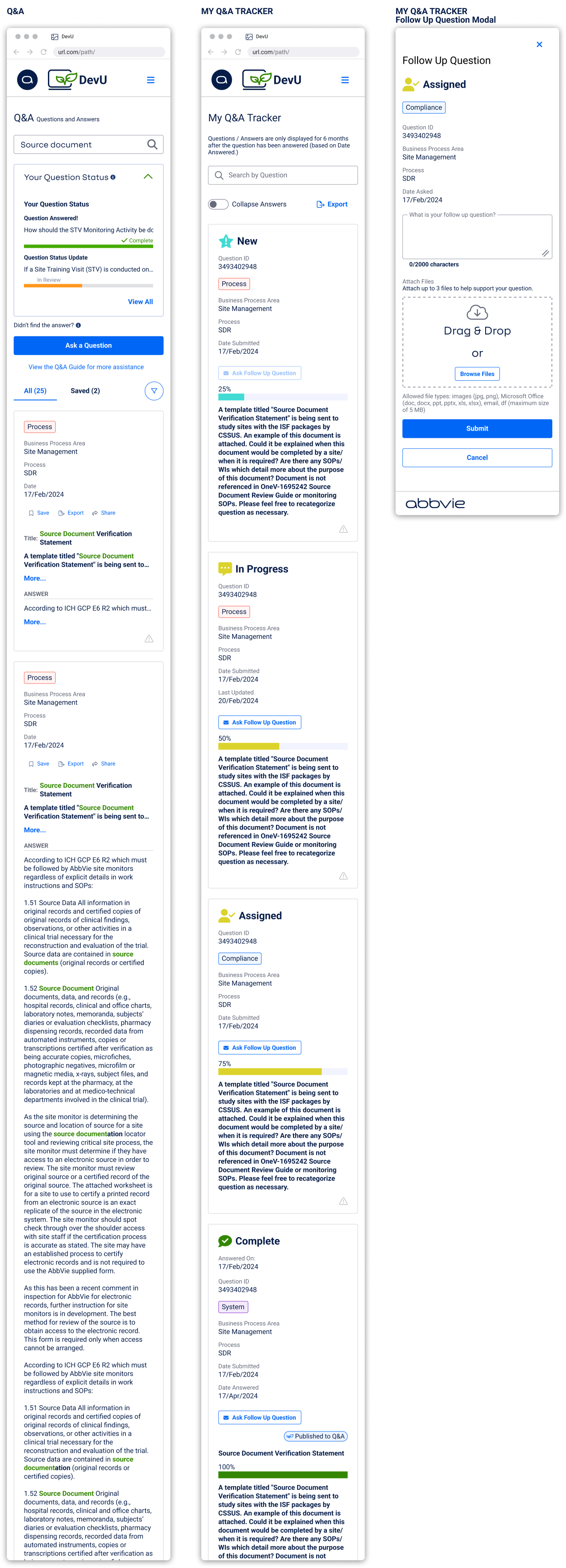 Q&A Mobile Screens 
