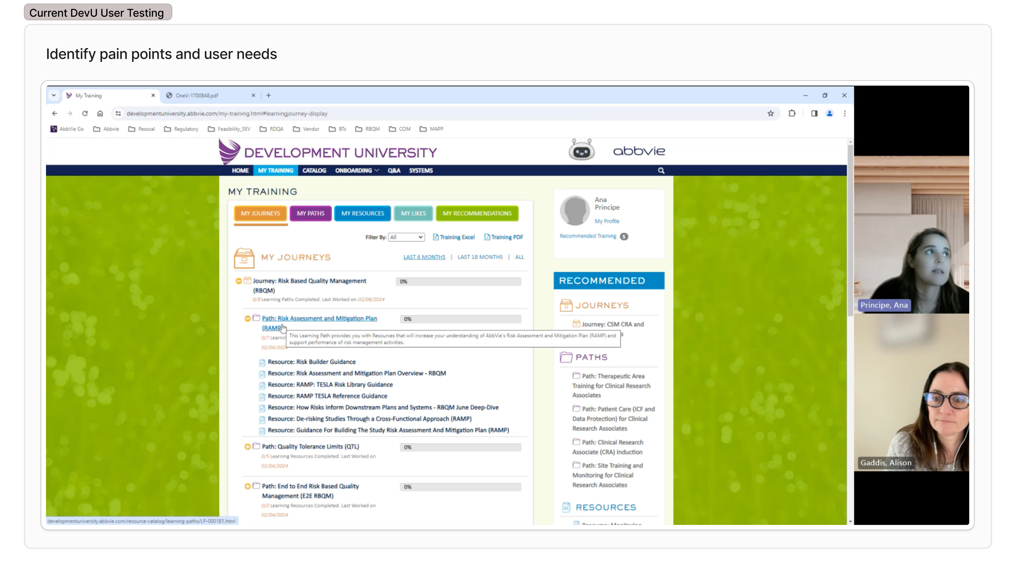 Discovery through user interviews
