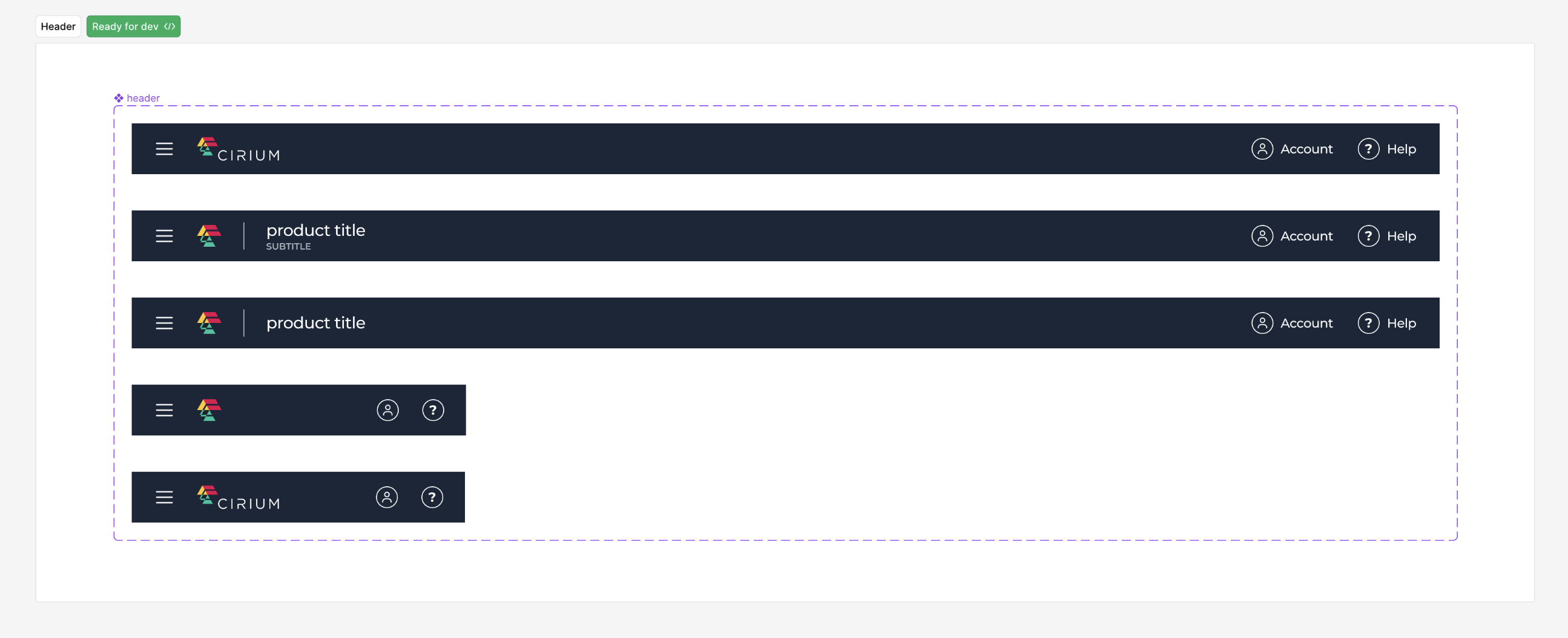 Header component devmode
