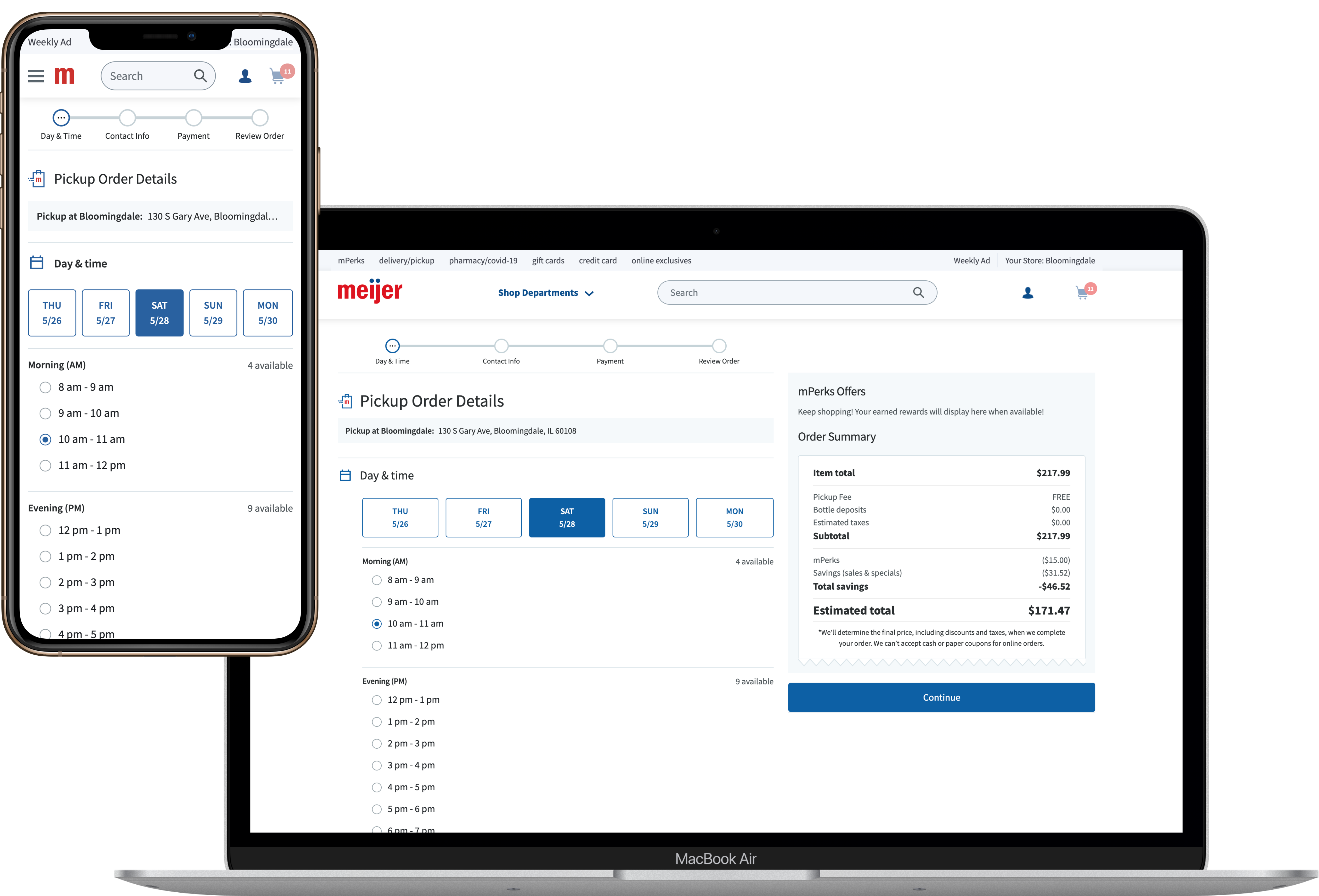 Meijer desktop and mobile scheduler