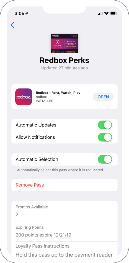 Apple Wallet Pass Back